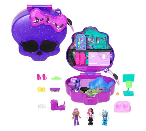 HVV58 Polly Pocket - Monster High Temalı Kompakt Oyun Seti HVV58 Polly Pocket - Monster High Temalı Kompakt Oyun Seti