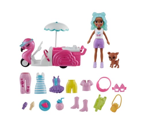 HWP24 Polly Pocket Filamingo Motosiklet ve Tropik Aksesuarlar HWP24 Polly Pocket Filamingo Motosiklet ve Tropik Aksesuarlar