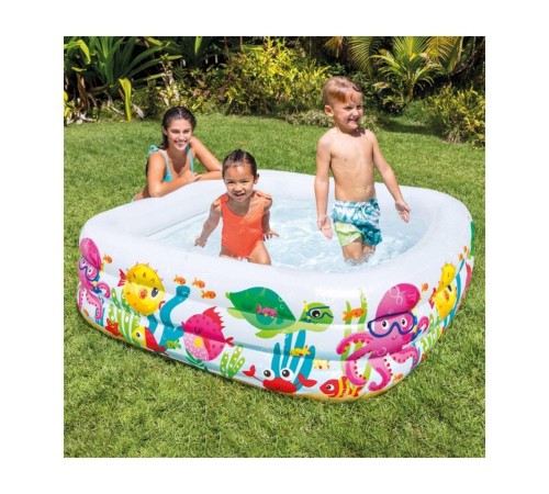 IH57471 Intex Akvaryum Desenli Kare Havuz 159x159x50cm IH57471 Intex Akvaryum Desenli Kare Havuz 159x159x50cm
