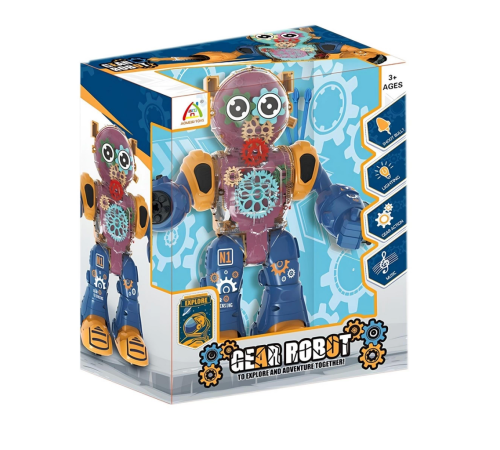 Işıklı ve Müzikli Şeffaf Renkli Robot Işıklı ve Müzikli Şeffaf Renkli Robot