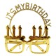 İt&#39;sMyBirthdayYazılıTaçveMumŞekilliGözlükSetiAltınRenk