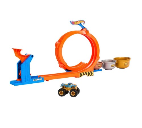 JBX64 Hot Wheels Monster Trucks Döngü ve Takla Bigfoot Oyun Parkuru JBX64 Hot Wheels Monster Trucks Döngü ve Takla Bigfoot Oyun Parkuru