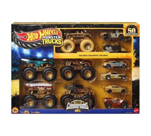 JDW07 Hot Wheels Monster Trucks Bigfoot Trophy Şampiyonları Araba ve Kamyon Çokl JDW07 Hot Wheels Monster Trucks Bigfoot Trophy Şampiyonları Araba ve Kamyon Çokl