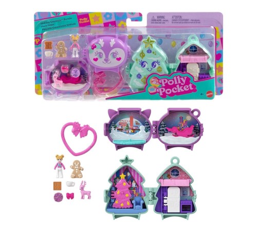 JGM53 Polly Pocket Sevimli Yılbaşı 2li Paket Oyun Seti