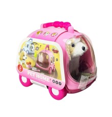 JND-6802 Taşıma Araba Çantalı Hareketli Pilli Köpek Set -Vardem Oyuncak