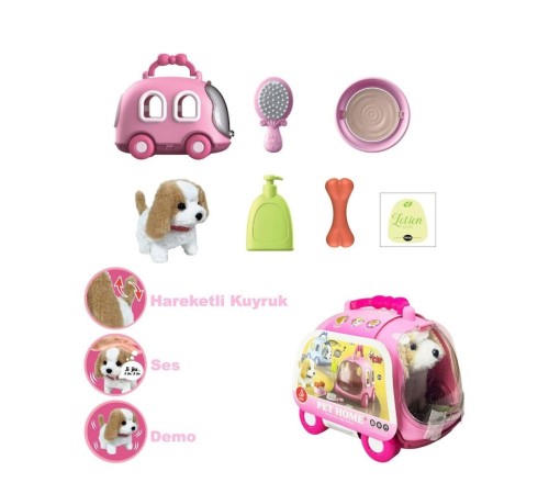 JND-6802 Taşıma Araba Çantalı Hareketli Pilli Köpek Set -Vardem Oyuncak JND-6802 Taşıma Araba Çantalı Hareketli Pilli Köpek Set -Vardem Oyuncak