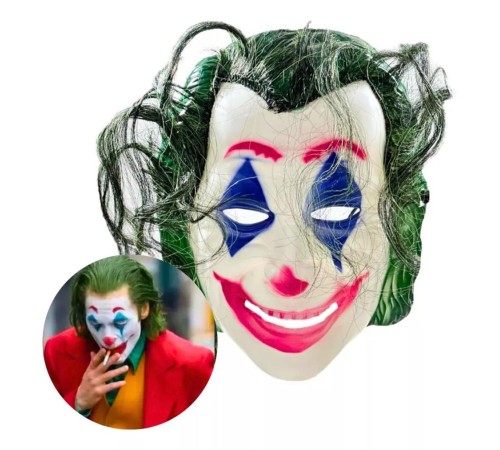 Joaquin Phoenix Joker Maskesi Yeşil Saçlı Joaquin Phoenix Joker Maskesi Yeşil Saçlı
