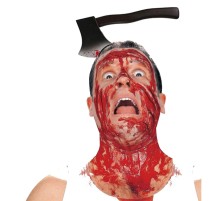 Kafaya Saplanmış Halloween Kanlı Balta Şaka Tacı