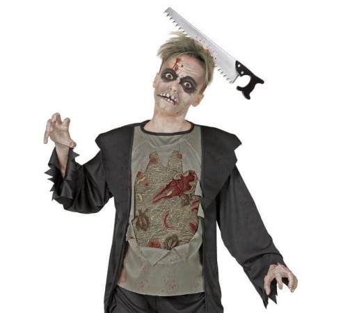 Kafaya Saplanmış Halloween Kanlı Testere Şaka Tacı Kafaya Saplanmış Halloween Kanlı Testere Şaka Tacı