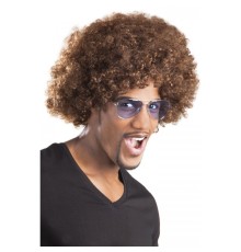 Kahve Renk Kıvırcık Afro Bonus Peruk