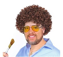 Kahve Renk Kıvırcık Afro Bonus Peruk