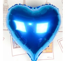 Kalp Uçan Balon Folyo Mavi 80 cm 32 inç