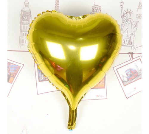 Kalp Uçan Balon Folyo Sarı 80 cm 32 inç