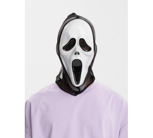 Kapşonlu Çığlık Maskesi Scream Maskesi - Hayalet Maskesi 33x21 cm
