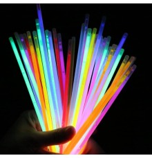 Karanlıkta Yanan Parlayan Fosforlu Glow Stick Çubuk Bileklik 50 Adet