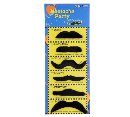 Karnaval Kostüm Partisi Bıyığı 6 Model 6 Adet