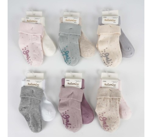 Mettila 2'li Abs'li Kız Bebek Soket Çorap K44106 Asorti Mettila 2'li Abs'li Kız Bebek Soket Çorap K44106 Asorti