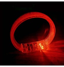 Kırmızı Led Işıklı Baskı Yapılabilen Pilli Bileklik Bilezik 1,5 cm Genişlik