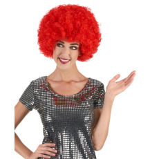 Kırmızı Renk Kıvırcık Afro Bonus Peruk
