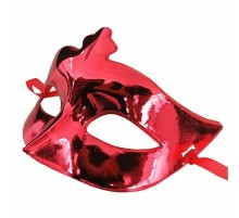 Kırmızı Renk Kostüm Partisi Ekstra Parlak Balo Maskesi 15x10 cm