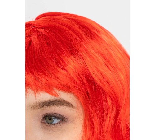 Kırmızı Renk Uzun Dalgalı Parti Peruğu