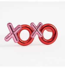 Kırmızı Renk Xoxo Yazılı Parti Gözlüğü 17x7 cm