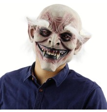 Korku Zombi Maskesi Beyaz Saçlı Kaşlı Lateks Vampir Maskesi Et Maske
