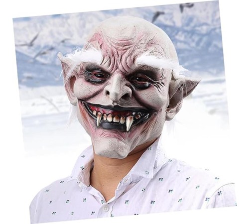 Korku Zombi Maskesi Beyaz Saçlı Kaşlı Lateks Vampir Maskesi Et Maske Korku Zombi Maskesi Beyaz Saçlı Kaşlı Lateks Vampir Maskesi Et Maske