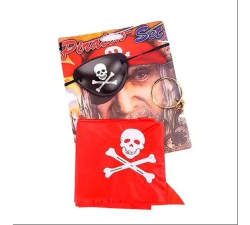 Korsan Bandana Korsan Göz Maskesi ve Korsan Küpesi 3 lü Kostüm Seti Korsan Bandana Korsan Göz Maskesi ve Korsan Küpesi 3 lü Kostüm Seti
