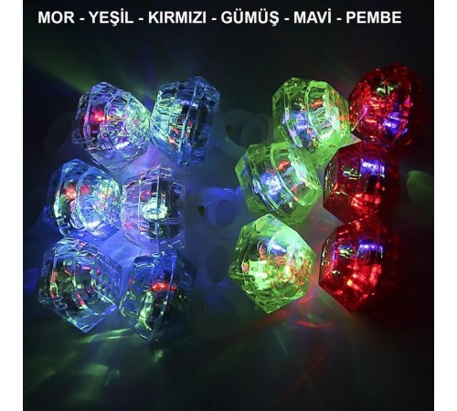 Kristal LED Parti Yüzük Seti (6'lı) Kristal LED Parti Yüzük Seti (6'lı)