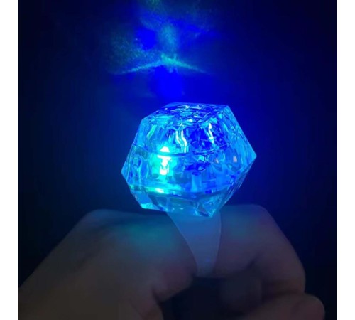 Kristal Tasarımlı Led Glow Işıklı 3 Modlu Mavi Yüzük 3.5 x 5 cm Kristal Tasarımlı Led Glow Işıklı 3 Modlu Mavi Yüzük 3.5 x 5 cm