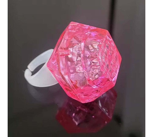 Kristal Tasarımlı Led Glow Işıklı 3 Modlu Pembe Yüzük 3.5 x 5 cm