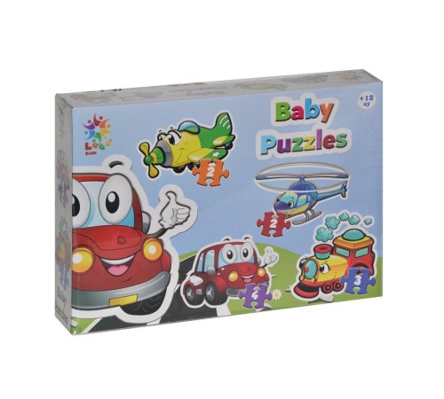 LCBYB003 Laço Kids Baby Puzzles - Taşıtlar / 2+2+3+4 Parça Puzzle / +1 yaş