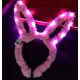 Led Işıklı Peluş Pofuduk Tavşan Kulak Tavşan Taç Pembe 17X23 cm