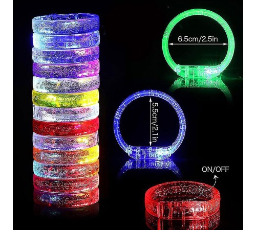 Led Işıklı Pilli Işıklı Rengarenk Kalın Bileklik Işıklı Bilezik Karışık Renk 1 Adet Led Işıklı Pilli Işıklı Rengarenk Kalın Bileklik Işıklı Bilezik Karışık Renk 1 Adet