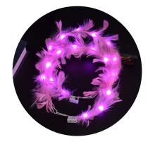 Led Işıklı Rengarenk Yanan 3 Fonksiyonlu Otrişli Parti Tacı Pembe Renk 12x12 cm