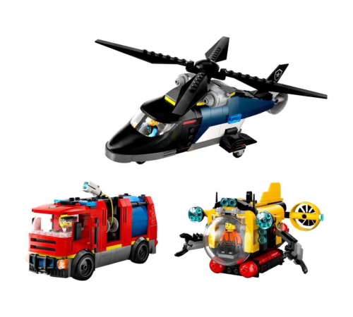 LEGO City Helikopter, İtfaiye Kamyonu ve Denizaltı Karışımı 60462