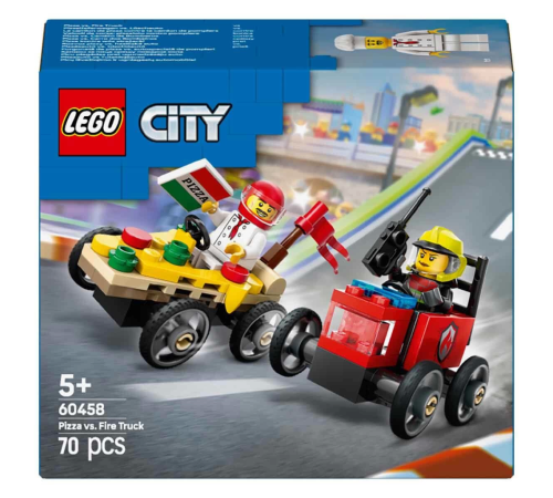 LEGO City Pizza Arabası İtfaiye Kamyonuna Karşı Yarış Arabası Paketi 60458 LEGO City Pizza Arabası İtfaiye Kamyonuna Karşı Yarış Arabası Paketi 60458
