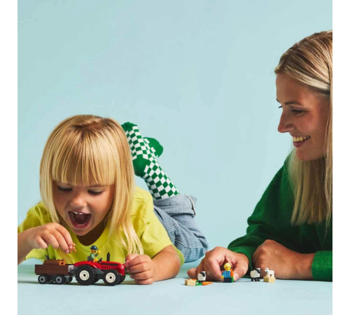LEGO City Römorklu Kırmızı Çiftlik Traktörü ve Koyun 60461