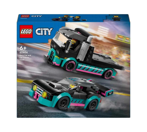 LEGO City Yarış Arabası ve Araba Taşıyıcı Kamyon 60406 LEGO City Yarış Arabası ve Araba Taşıyıcı Kamyon 60406