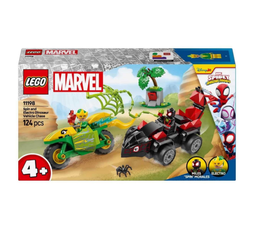 LEGO Marvel Spidey ve İnanılmaz Arkadaşları Spin ve Electro Dinozor Aracı Takibi 11198 LEGO Marvel Spidey ve İnanılmaz Arkadaşları Spin ve Electro Dinozor Aracı Takibi 11198