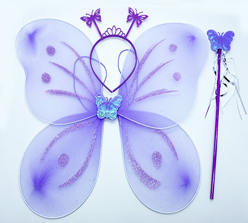 Lila Renk Kelebek Kanadı Tacı ve Sopası 50x37 cm Lila Renk Kelebek Kanadı Tacı ve Sopası 50x37 cm