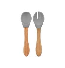 Mama Kaşığı ve Çatal Seti Powder Grey