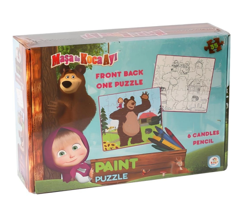 Maşa Koca Ayı Boyamalı Puzzle Maşa Koca Ayı Boyamalı Puzzle