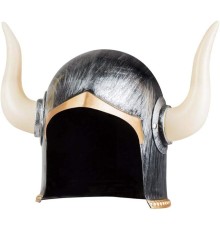 Mega Boynuzlu Viking Ivar Kaskı Eskitilmiş Desen Gümüş Renk