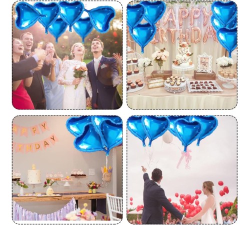 Metalize Parlak Mavi Kalp Şekilli Uçan Balon Folyo 18 inç 45 cm 25 Adet Metalize Parlak Mavi Kalp Şekilli Uçan Balon Folyo 18 inç 45 cm 25 Adet