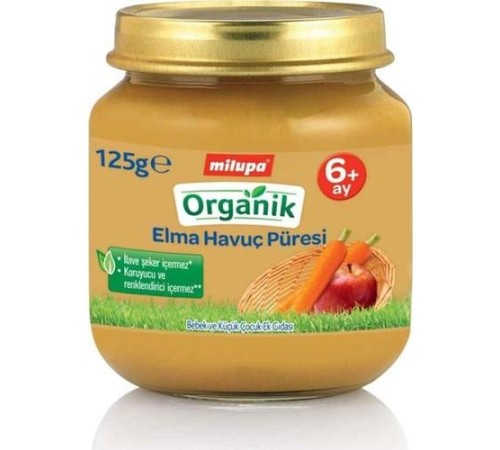 Milupa Organik Elma Havuç Püreli Kavanoz Maması 125 Gr Milupa Organik Elma Havuç Püreli Kavanoz Maması 125 Gr