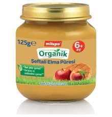 Milupa Organik Şeftali Elma Püreli Kavanoz Maması 125 Gr