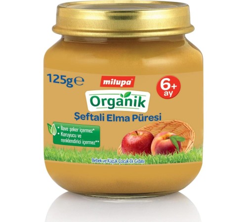 Milupa Organik Şeftali Elma Püreli Kavanoz Maması 125 Gr Milupa Organik Şeftali Elma Püreli Kavanoz Maması 125 Gr