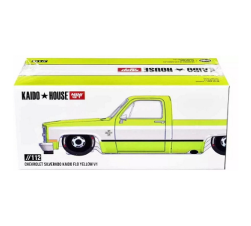 Mini GT 1/64 Chevrolet Silverado KAIDO Flo Yellow V1 Mini GT 1/64 Chevrolet Silverado KAIDO Flo Yellow V1